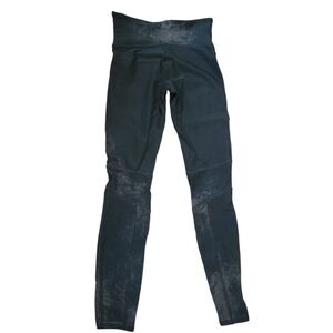 SPANX Sz S Moto Shaping Leggings Small Black High Rise Shiny Athleisure Edgy